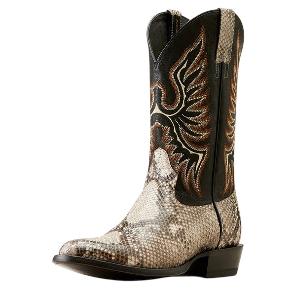 ARIAT Men's Slick Exotic Python Western Boot Round Toe, Natural Python/Luxe Black