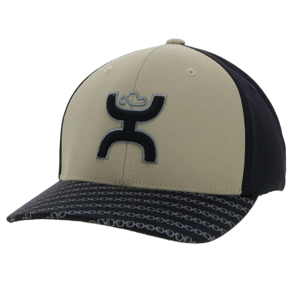 HOOEY "Solo LLL" Embroidered Logo Flexfit Ball Cap, Tan/Black