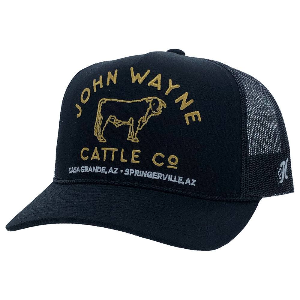 Hooey John Wayne 5-Panel Trucker Hat, Black/Gold