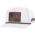 Hooey Liberty Roper 6-Panel Trucker Hat with Leather Patch, White