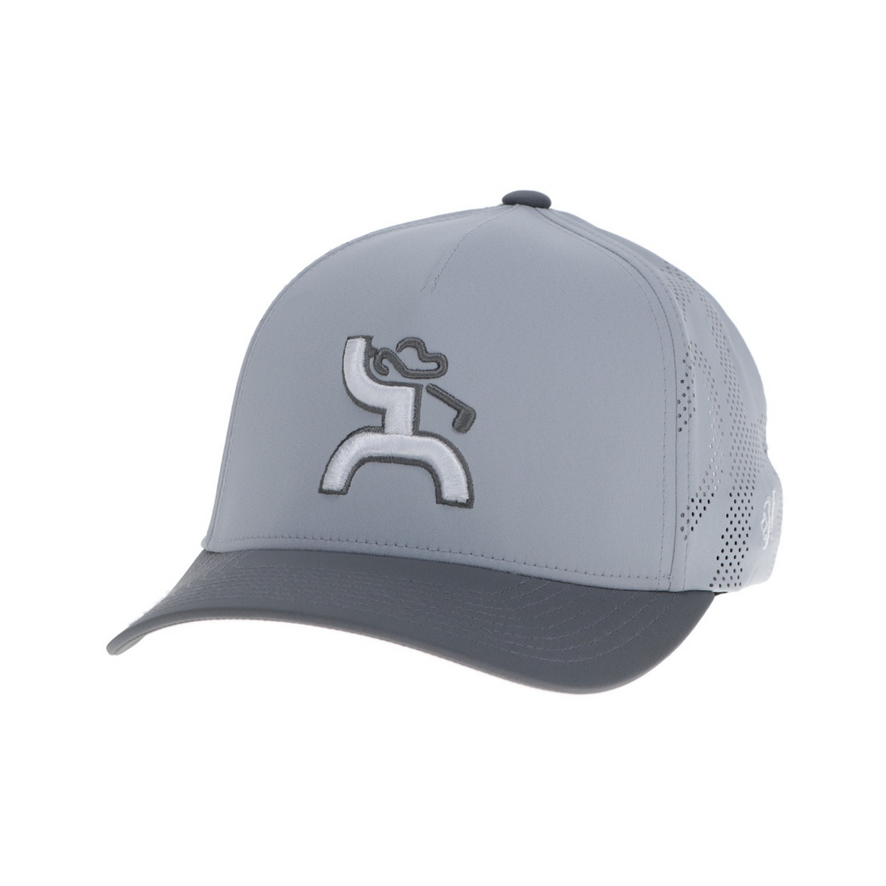 HOOEY Cowboy Golf Grey w/ White Logo Trucker Hat