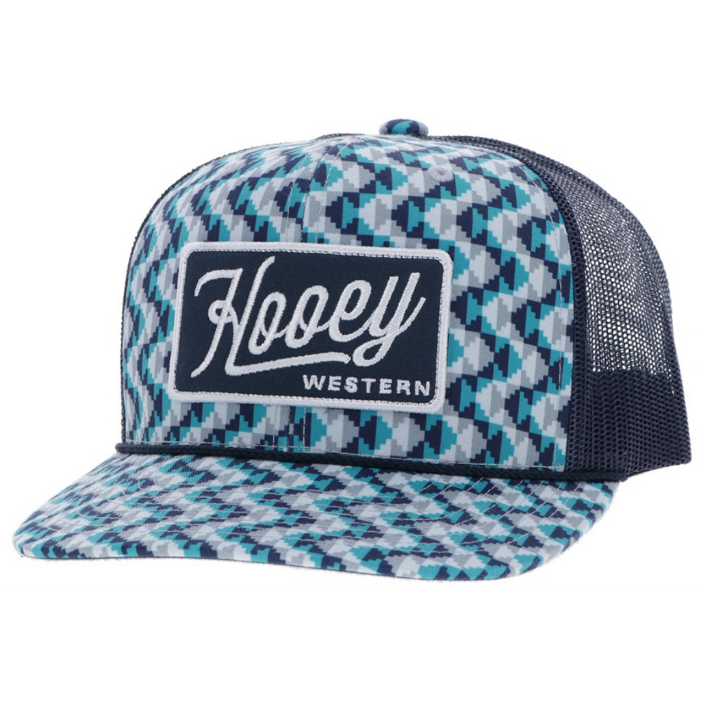 Hooey Lakota Turquoise Trucker Hat – Navy/White Patch, Snapback