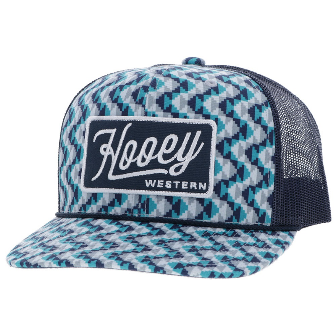 Hooey Lakota Turquoise Trucker Hat – Navy/White Patch, Snapback