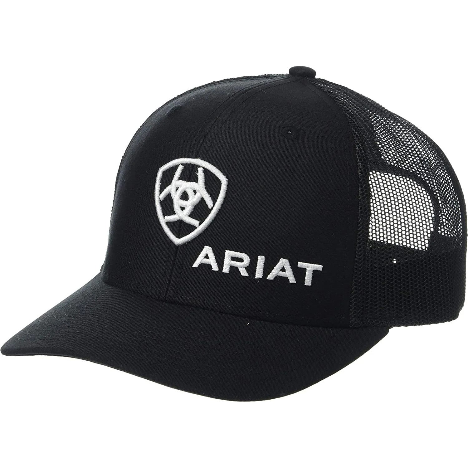 Ariat Shield Richardson 112 Snapback Cap, Black/White