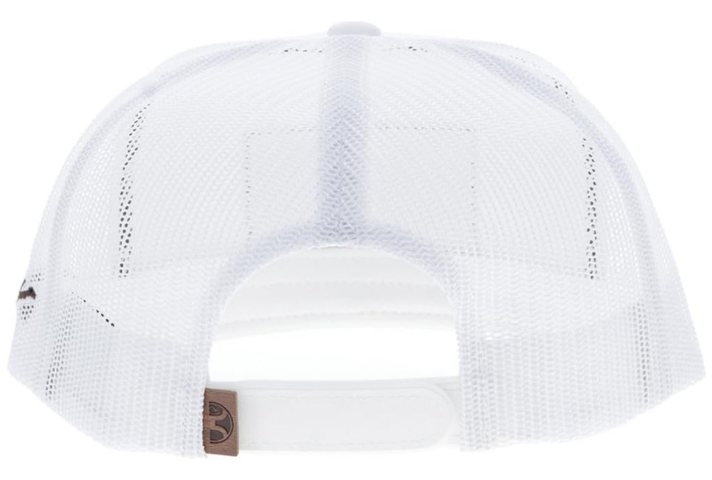 Hooey Liberty Roper 6-Panel Trucker Hat with Leather Patch, White