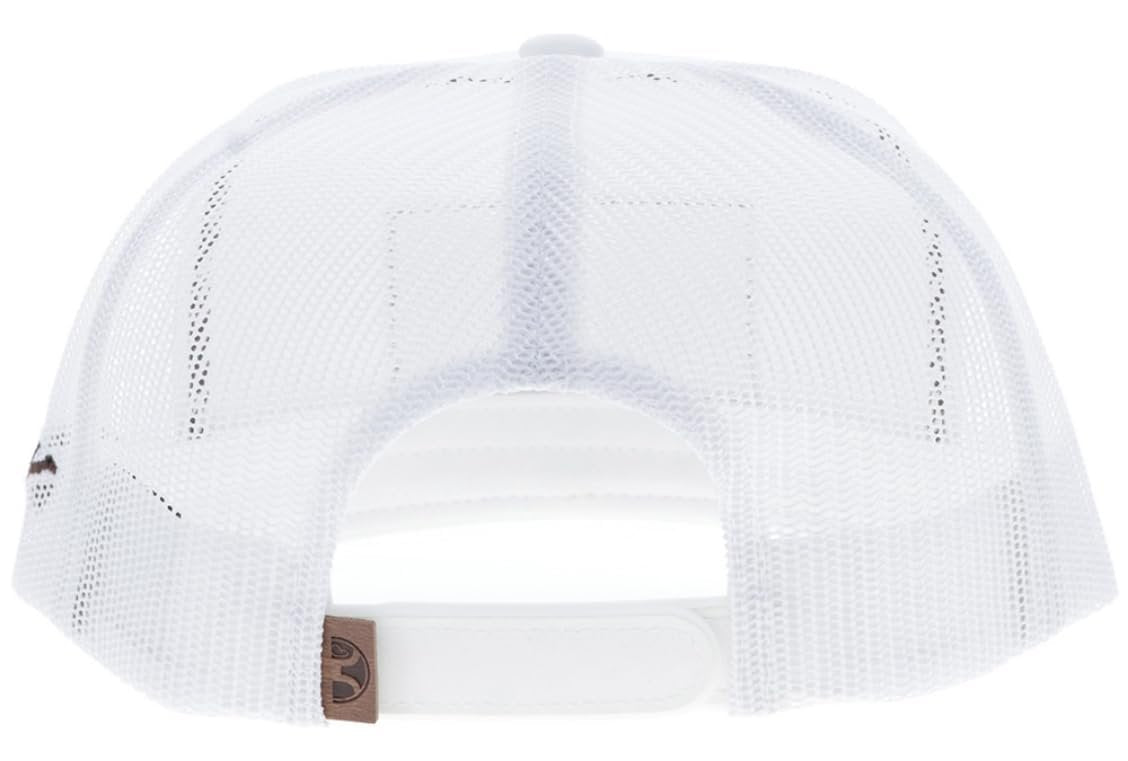 Hooey Liberty Roper 6-Panel Trucker Hat with Leather Patch, White