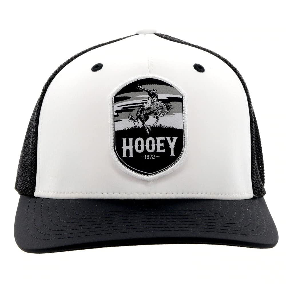 HOOEY Cheyenne Logo Patch Mesh Back Fitted Cap - White S/M