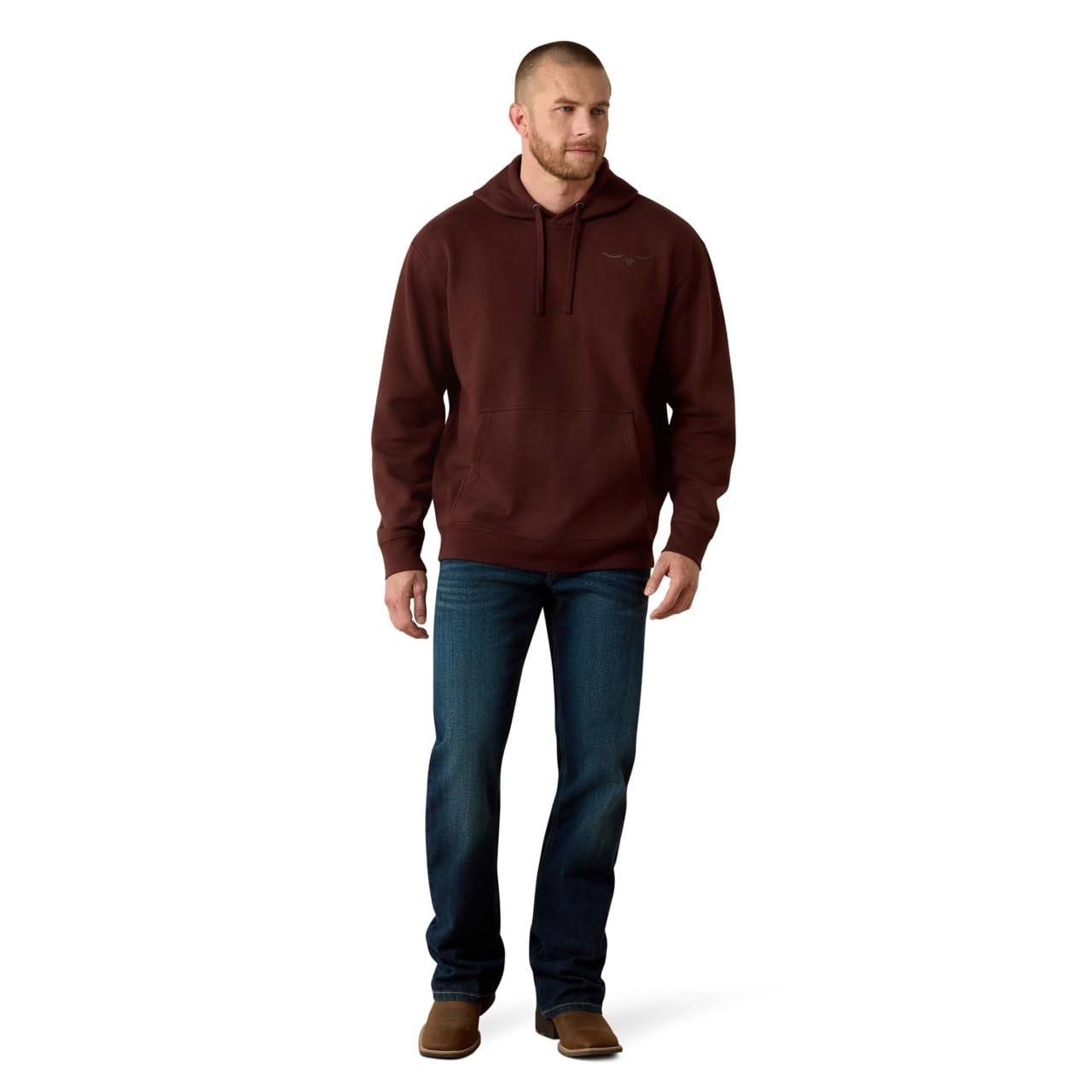 Ariat Men’s Shield Steerhead Hoodie – Brown