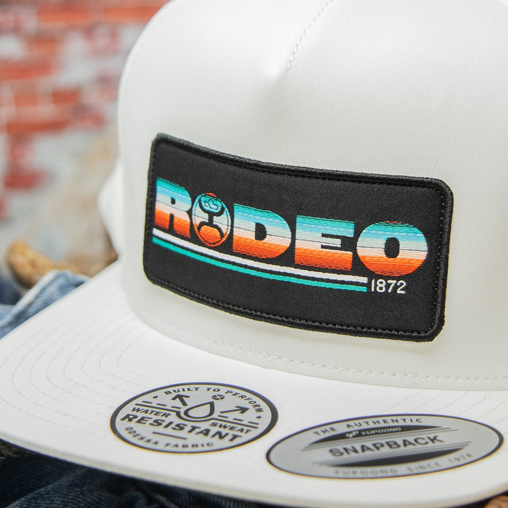 HOOEY Rodeo Adjustable Snapback Trucker Mesh Back Hat with Logo (White)