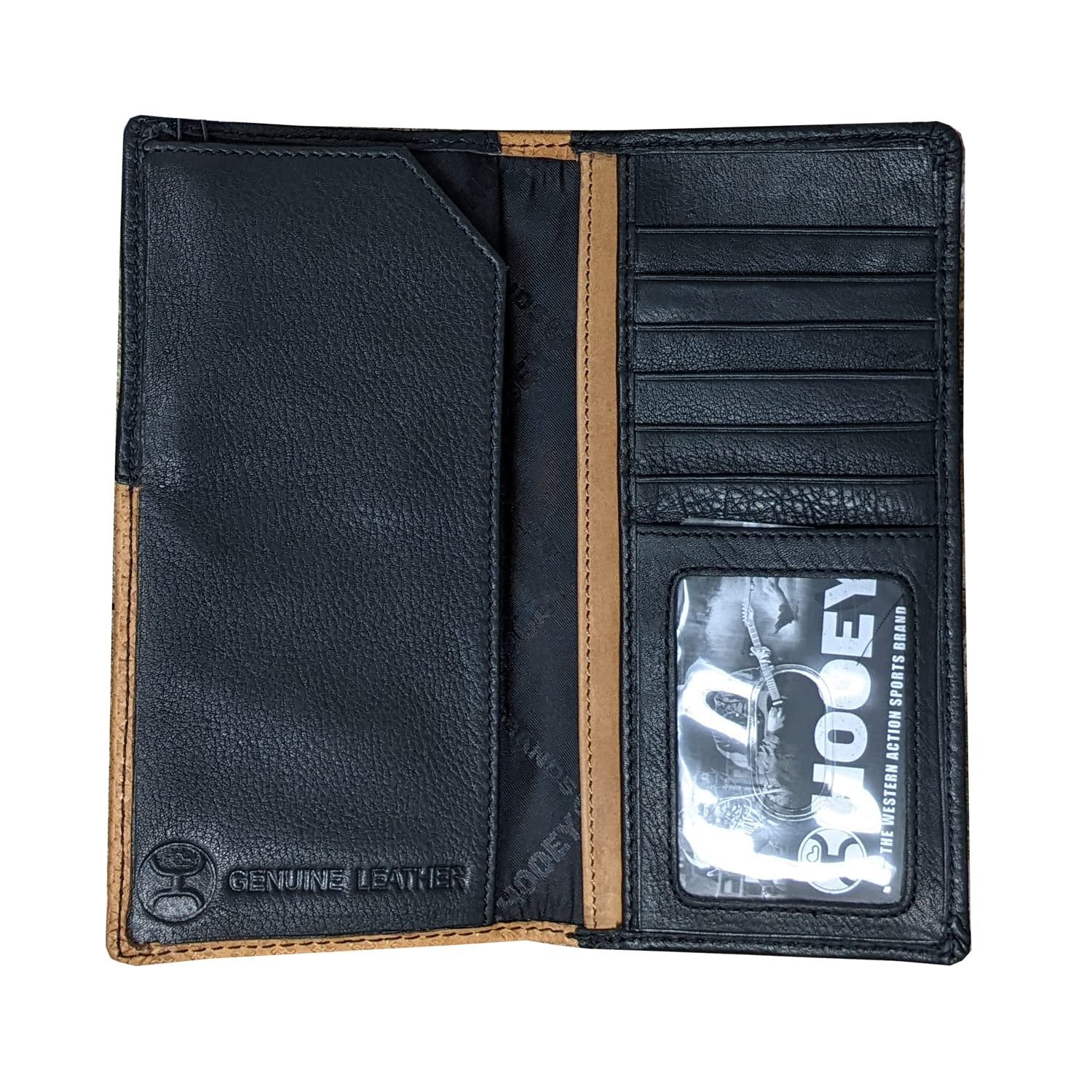 HOOEY Leather Western Rodeo Wallet (Basketweave - Black Corner)