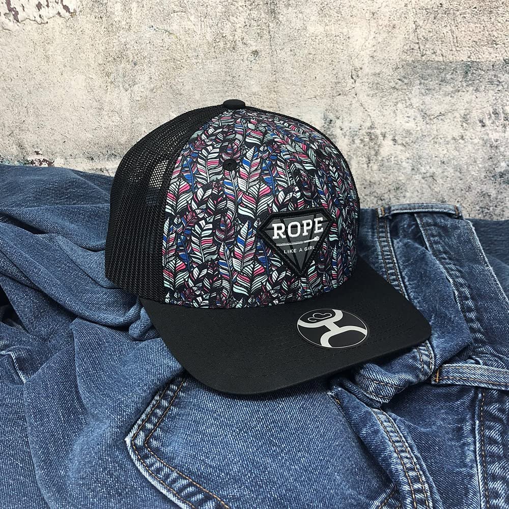 Hooey Rope Like a Girl Trucker Cap - Feather Pattern