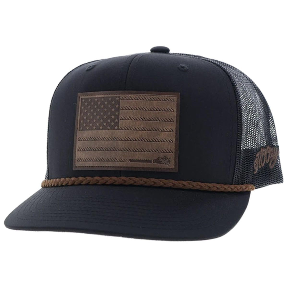 Hooey Liberty Roper Snapback Hat, Black