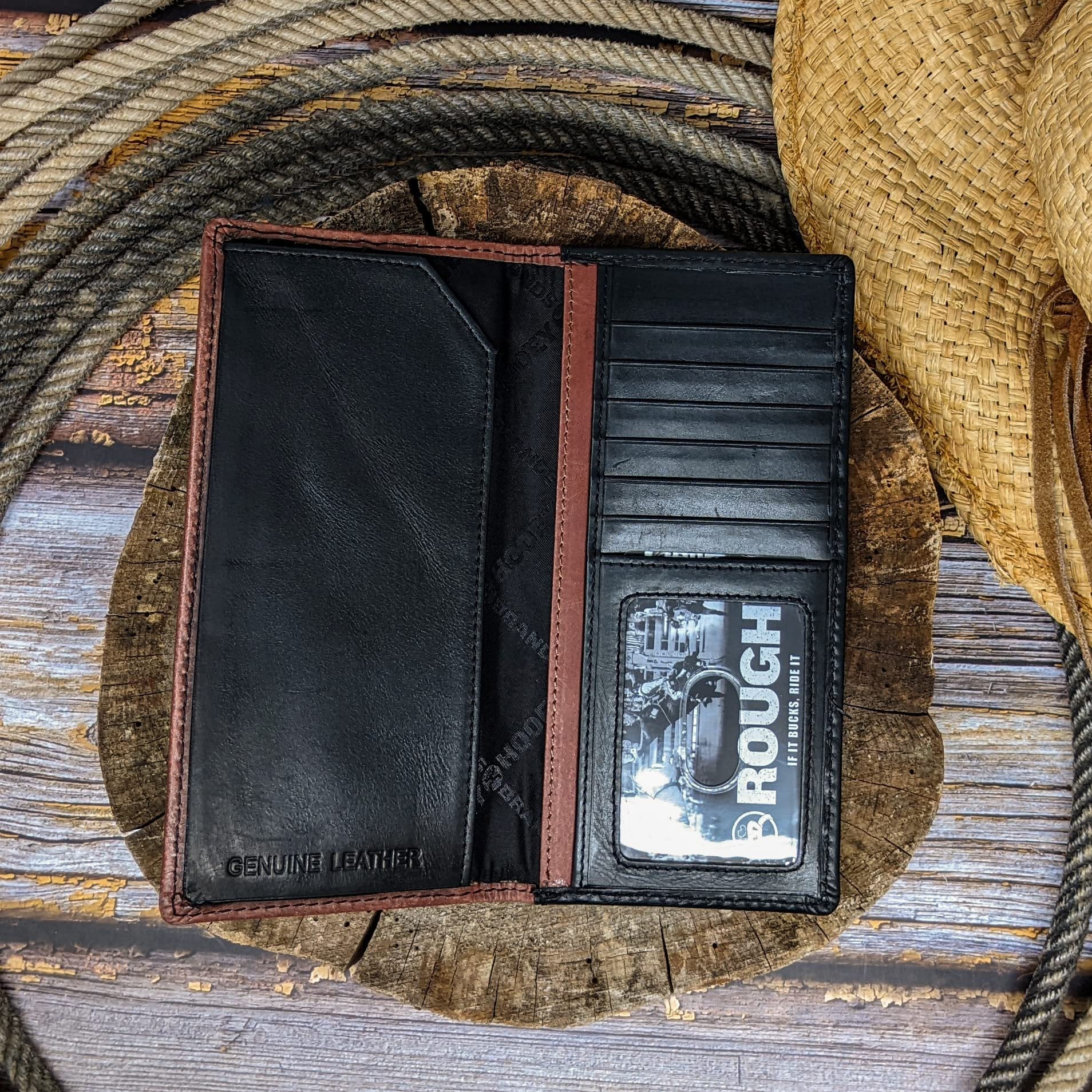 HOOEY Leather "Neon Moon" Western Rodeo Wallet (Aztec Embossed - Turquoise)