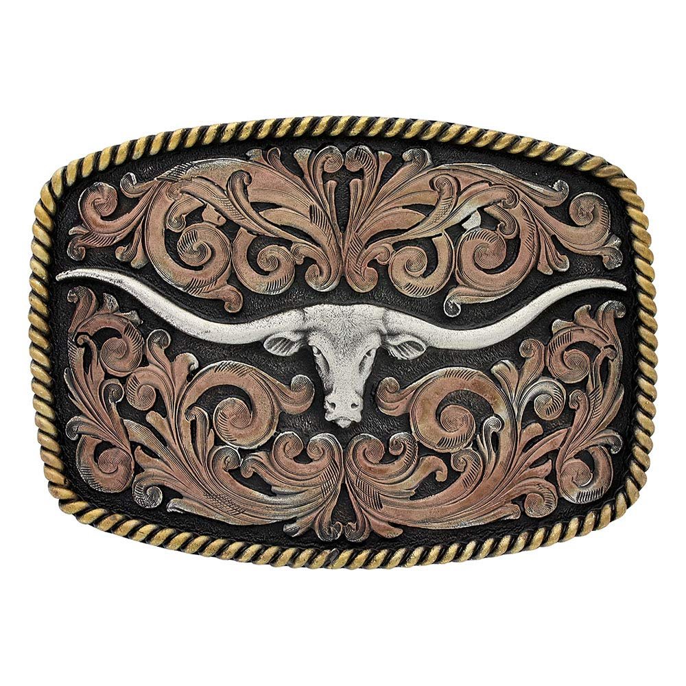 Montana Silversmiths Longhorn Attitude Western Belt Buckle