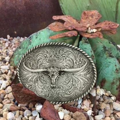 Montana Silversmiths Longhorn Attitude Western Belt Buckle