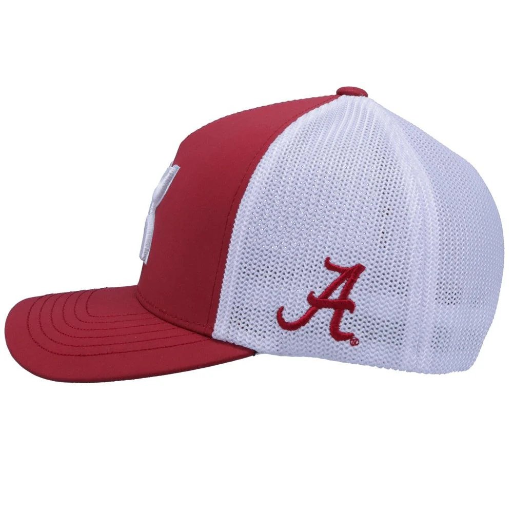 HOOEY University of Alabama Fitted Cap, Crimson/White, Small/Medium