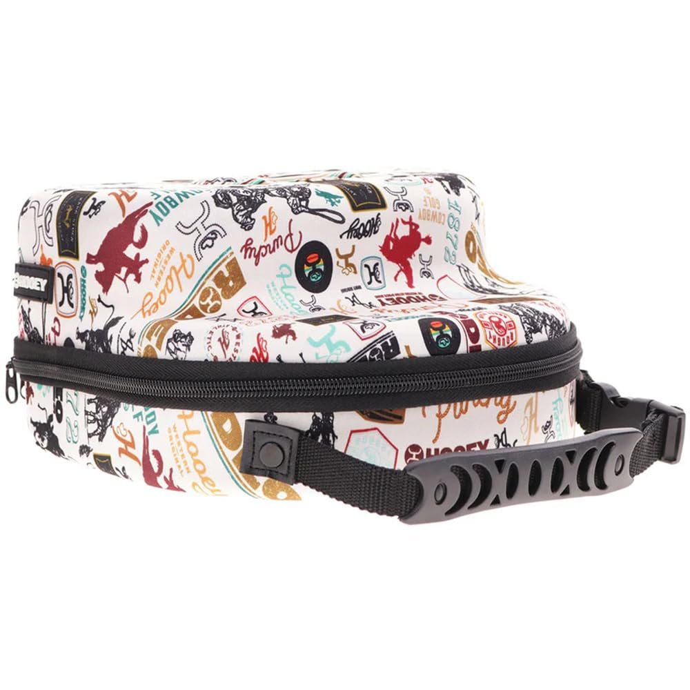 HOOEY Cap Carrier - Durable Hat Case, Cream Rodeo Print