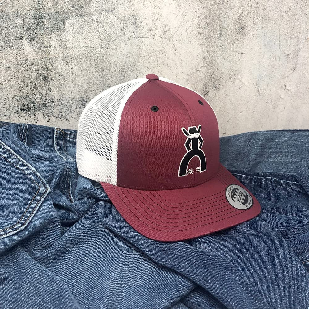 HOOEY Knox Punchy Adjustable Snapback Hat (Maroon/White)