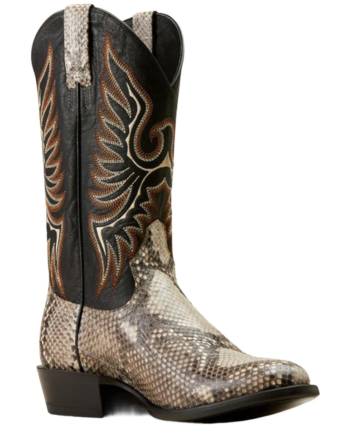 ARIAT Men's Slick Exotic Python Western Boot Round Toe, Natural Python/Luxe Black