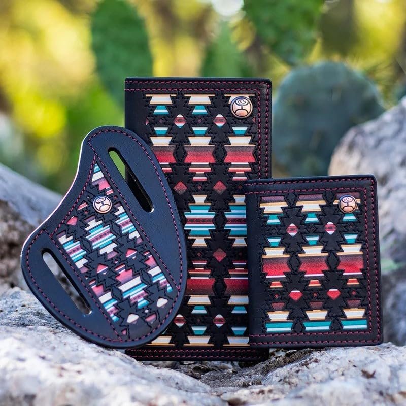 HOOEY Leather Men’s Western Rodeo Wallet (Sunizona Knockout - Black/Serape)