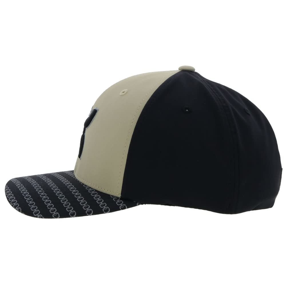 HOOEY "Solo LLL" Embroidered Logo Flexfit Ball Cap, Tan/Black