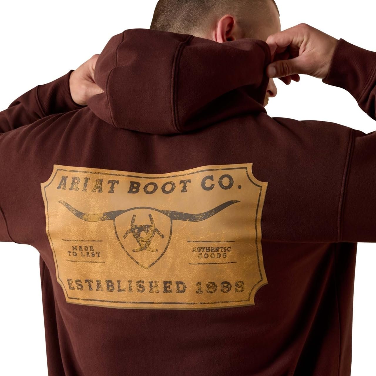 Ariat Men’s Shield Steerhead Hoodie – Brown