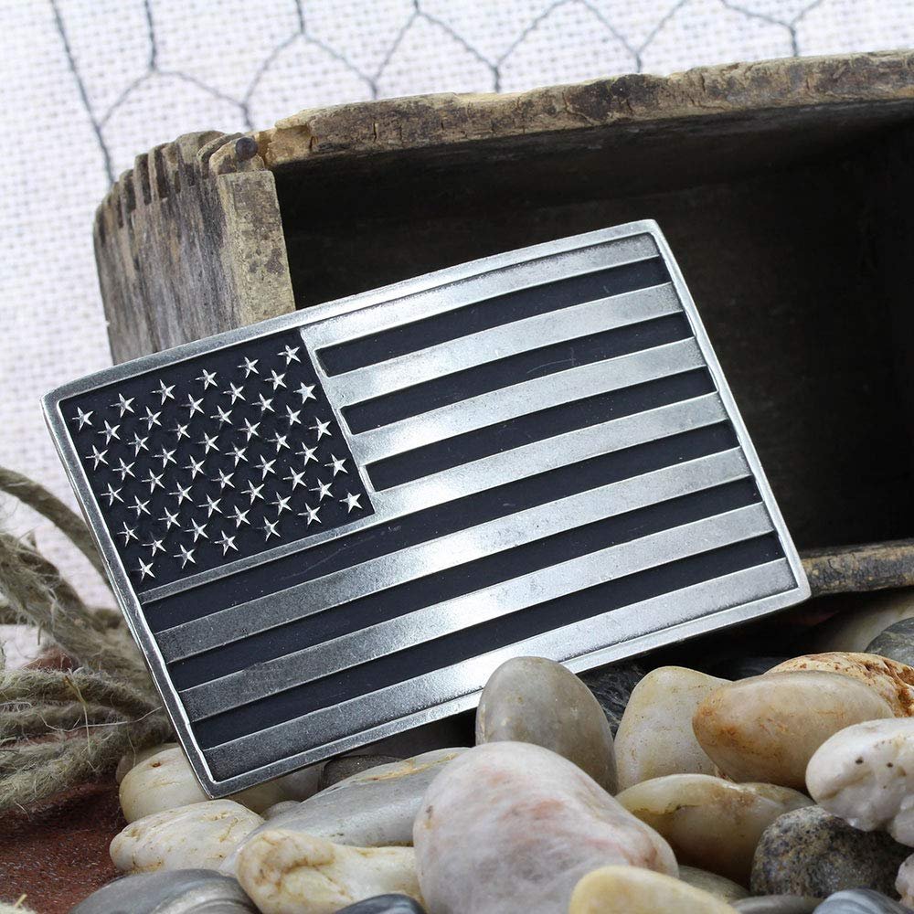 Montana Silversmiths Antiqued American Flag Attitude Buckle
