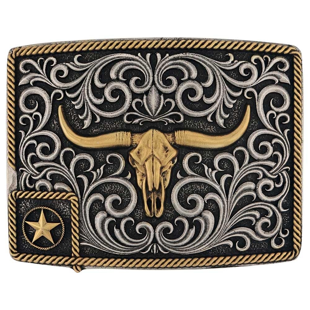 Montana Silversmiths Longhorn Attitude Western Belt Buckle