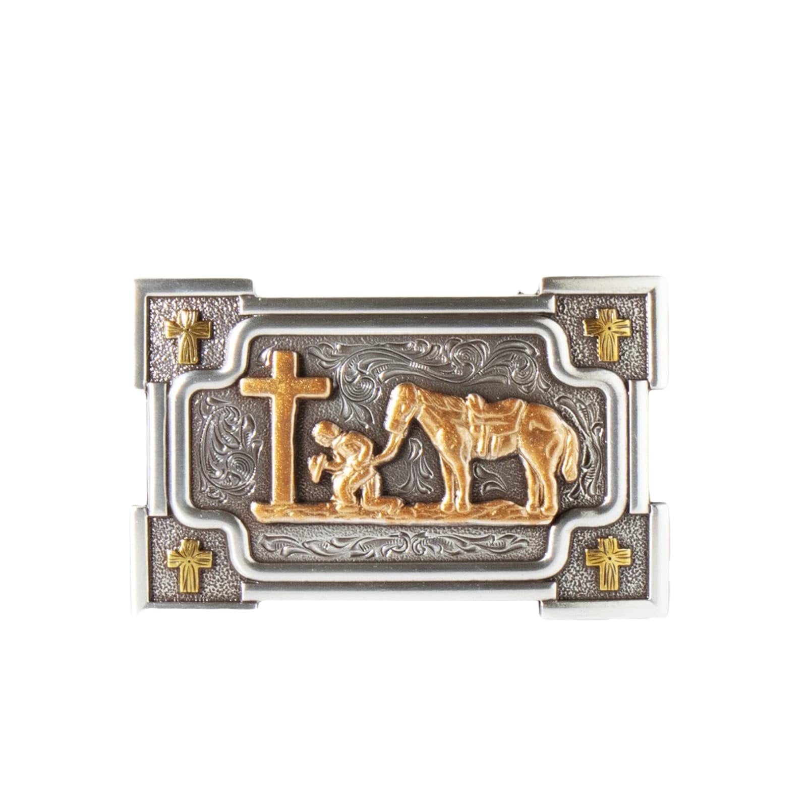 Nocona Smooth Edge Praying Cowboy Buckle