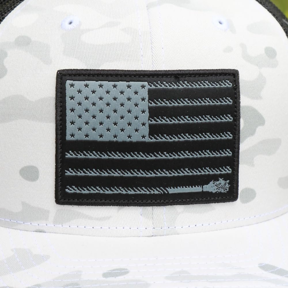 Hooey Liberty Roper Snapback Cap, White/Grey Camo