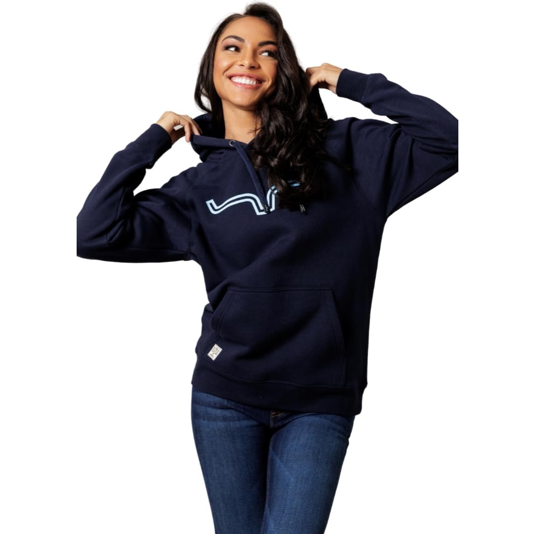 Kimes Ranch Women's Outlier Hoodie Horns Logo Applique Pouch Pocket