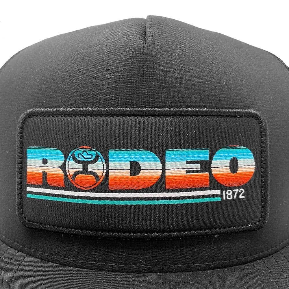 Hooey "Rodeo" Snapback Trucker Mesh Back Hat, Black/Serape