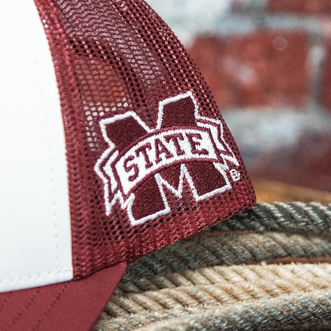 HOOEY Mississippi State Cap, Maroon/White