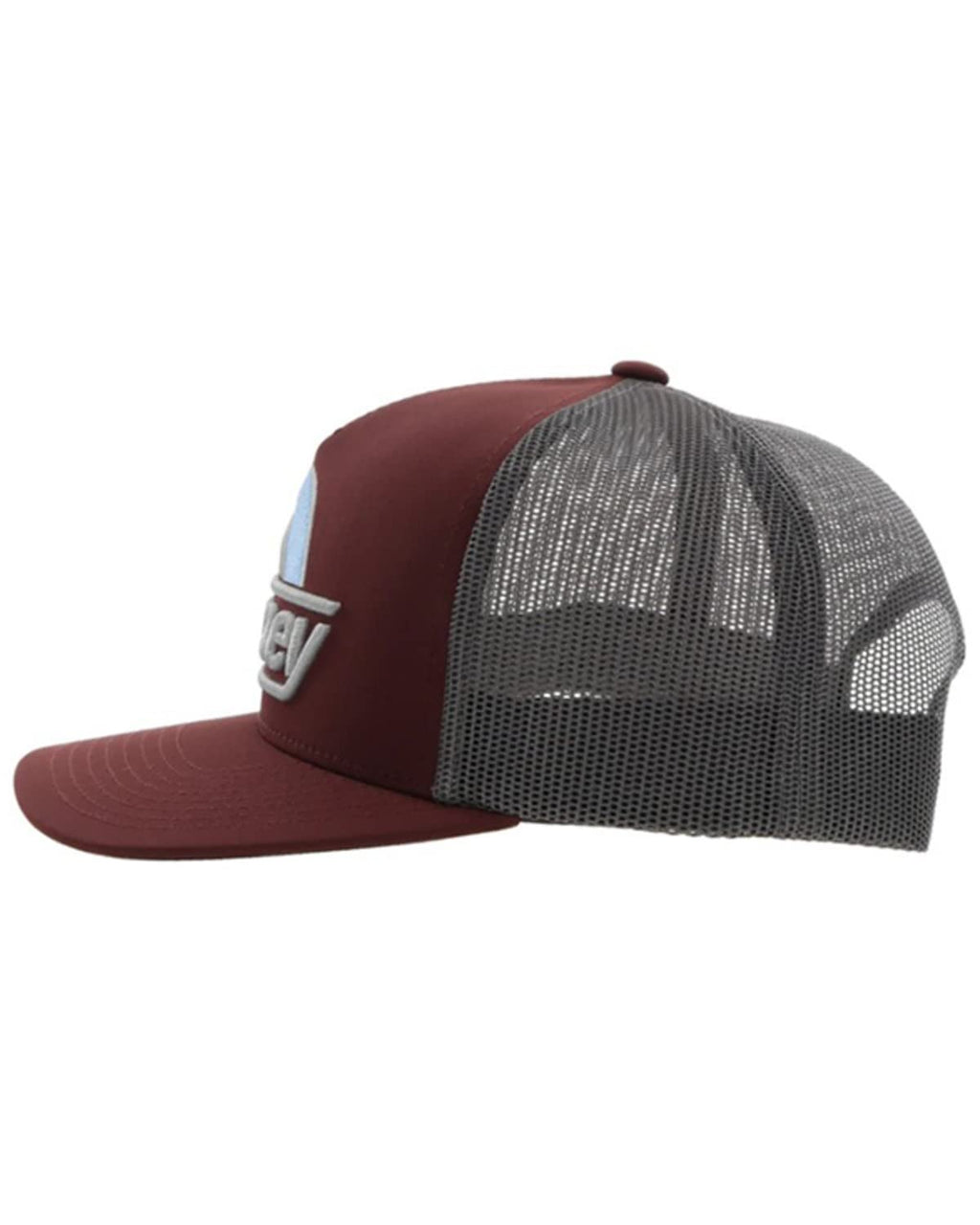 Hooey "Suds" Logo Embroidered Trucker Hat, Maroon and White