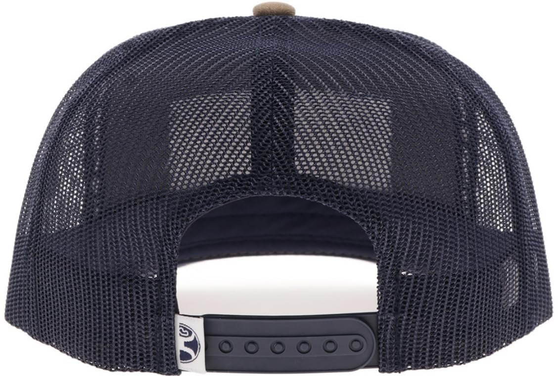Hooey Rank Stock 5-Panel Trucker Hat, Tan/Navy