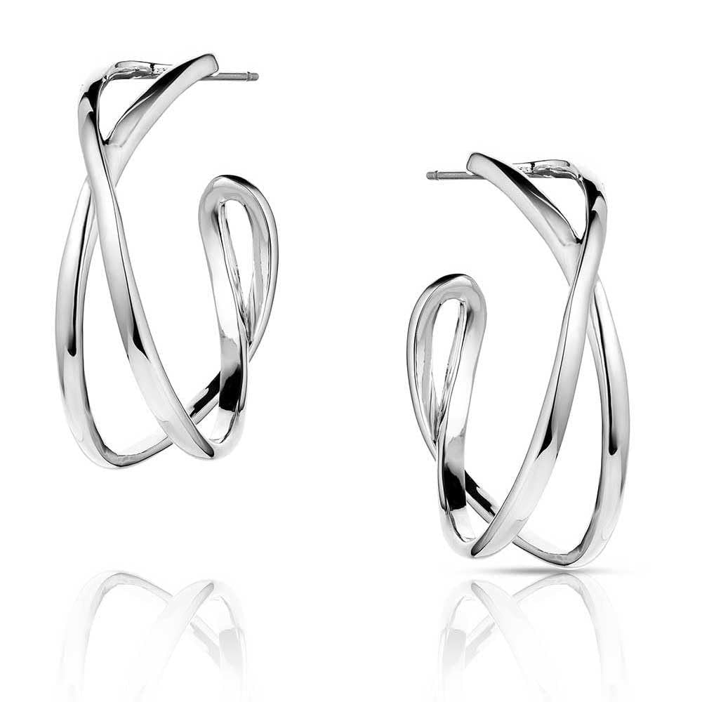 Montana Silversmiths Women's Daring Crossed Hoop Earrings