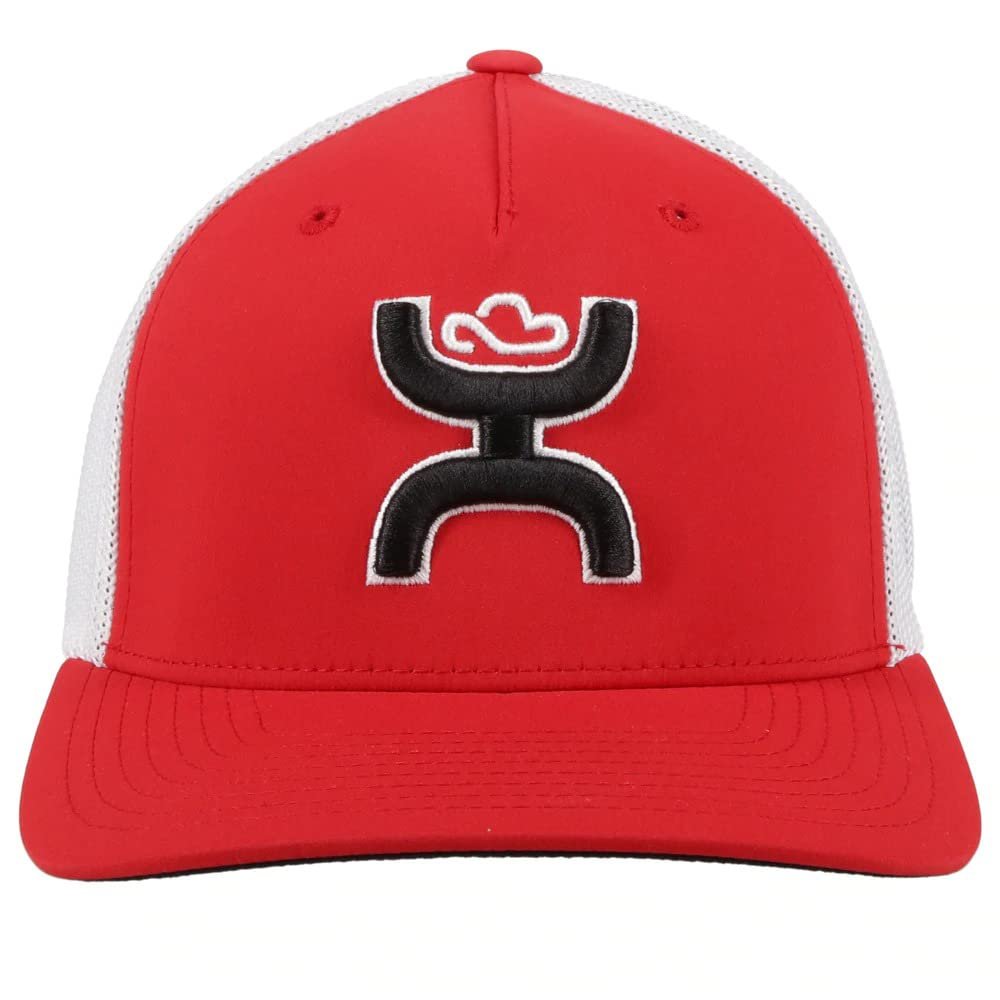 Hooey Mid Profile Fitted Trucker Cap in Red and White - Small/Medium