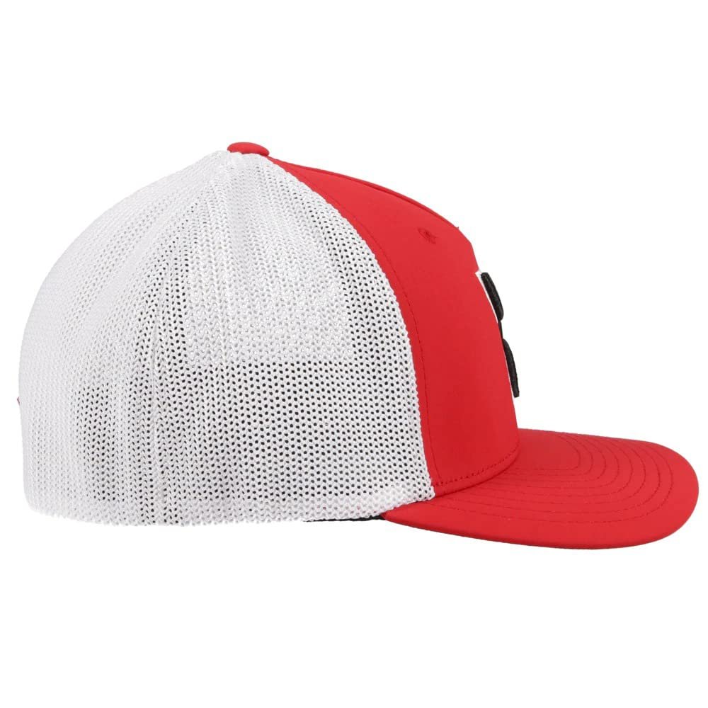Hooey Mid Profile Fitted Trucker Cap in Red and White - Small/Medium