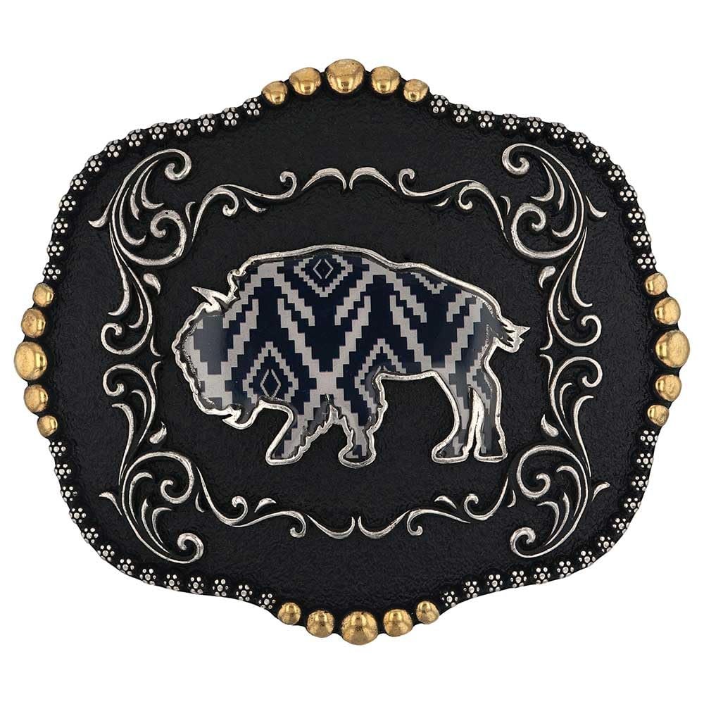 Montana Silversmiths Men's Midnight Buffalo Attitude Buckle