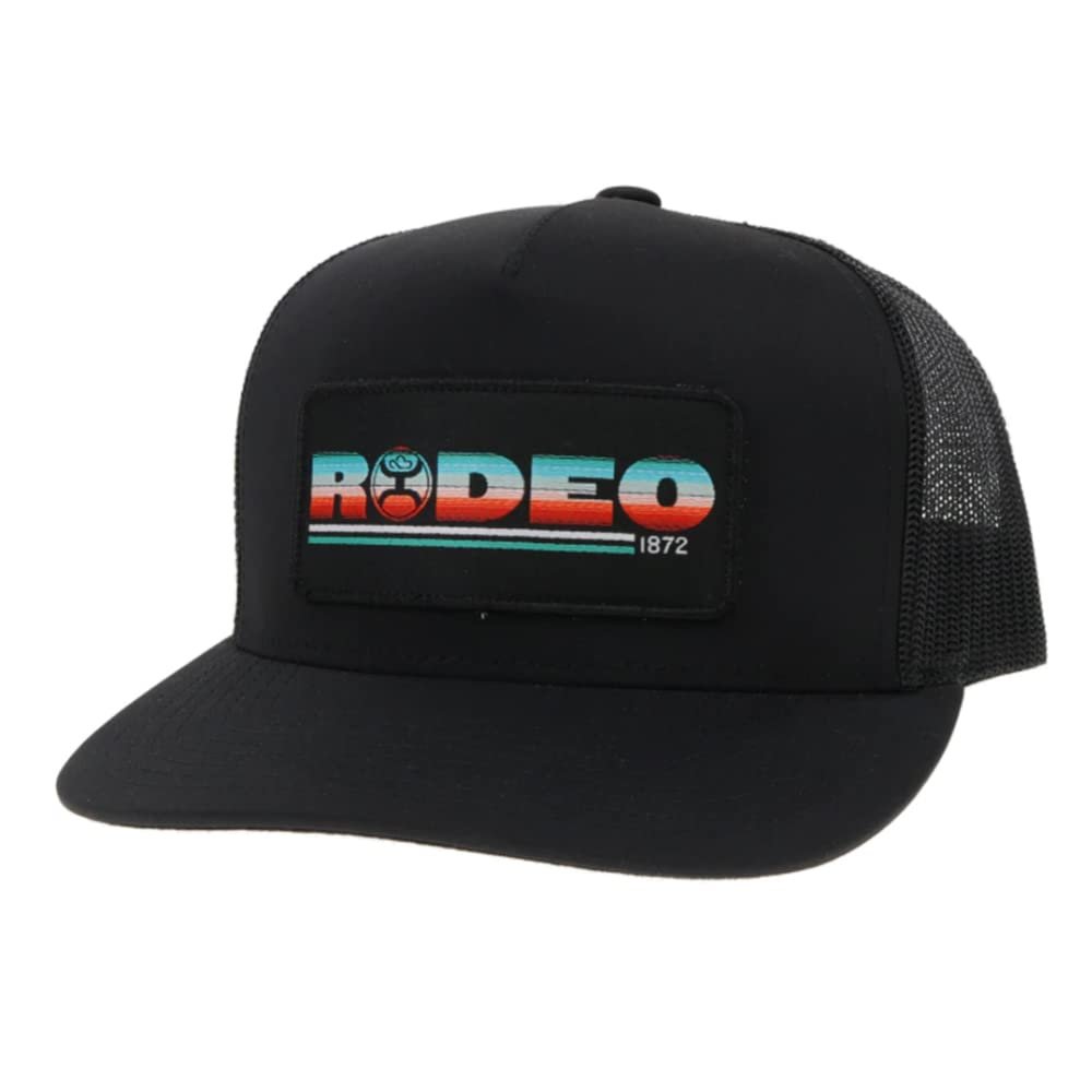 Hooey "Rodeo" Snapback Trucker Mesh Back Hat, Black/Serape