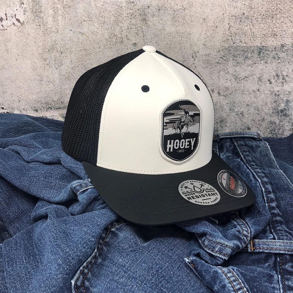 HOOEY Cheyenne Logo Patch Mesh Back Fitted Cap - White S/M
