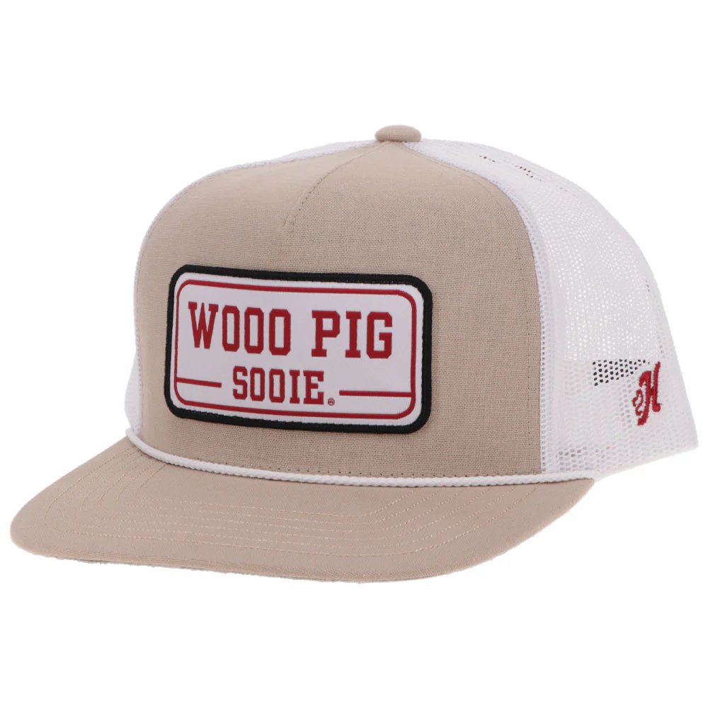 Hooey University of Arkansas Snapback Hat, Tan/White