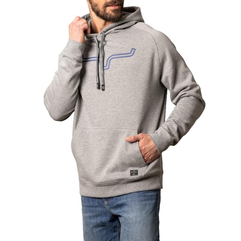 Kimes Ranch Men’s Outlier Hoodie – Iconic Horns Logo, Grey