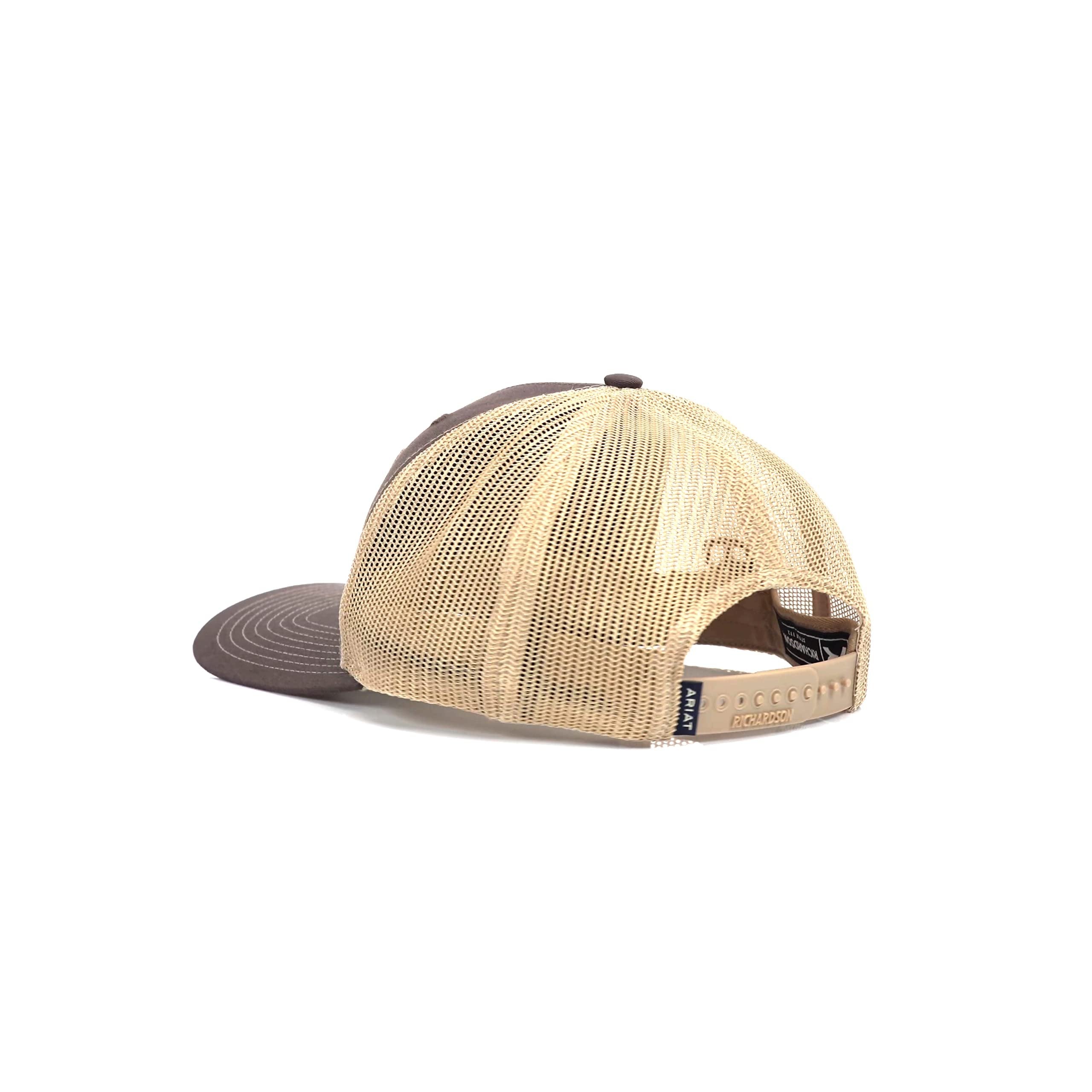 Ariat Snapback R112 Bull USA Flag Patch Cap, Brown