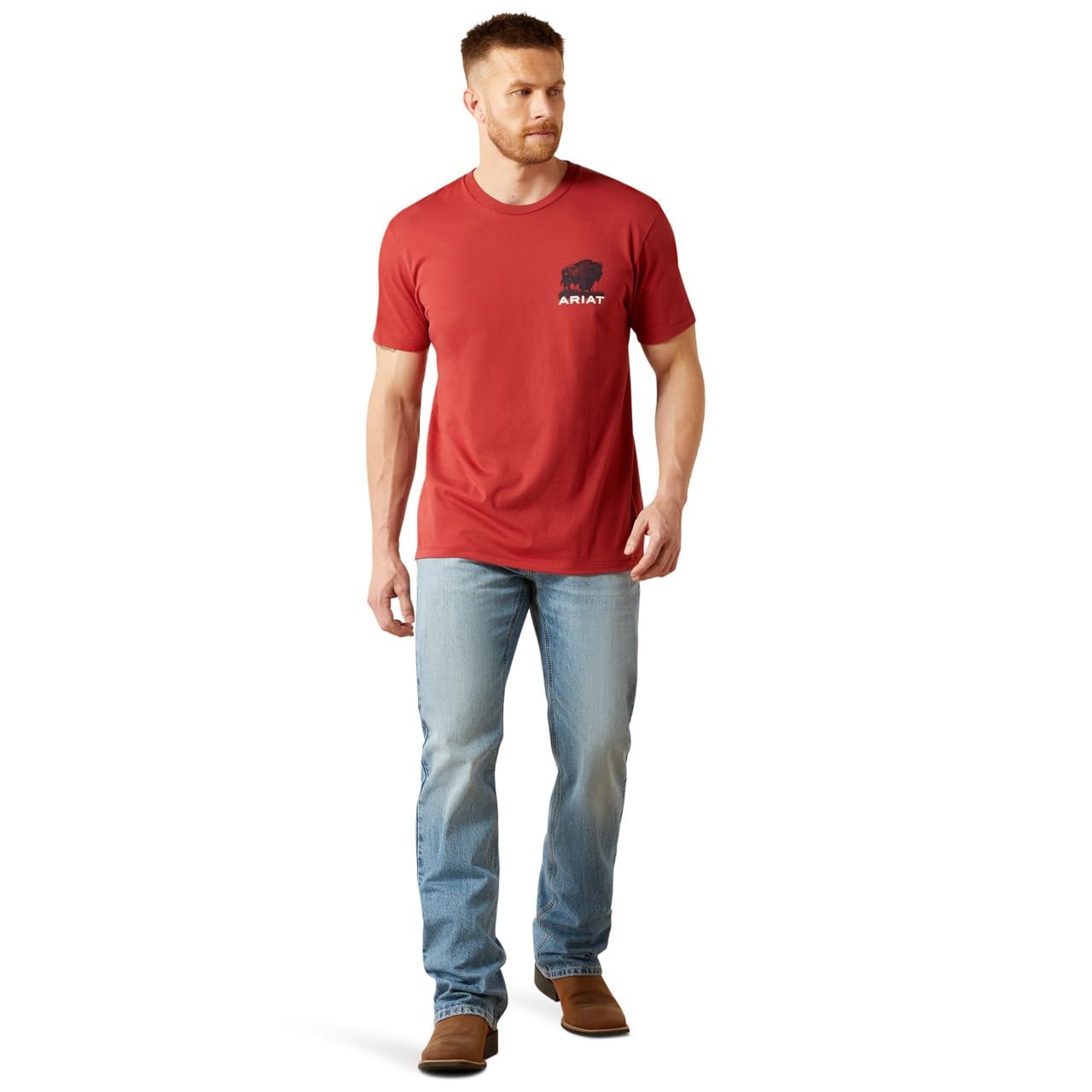 Ariat Men’s Buffalo Flag Graphic T-Shirt – Brick Red