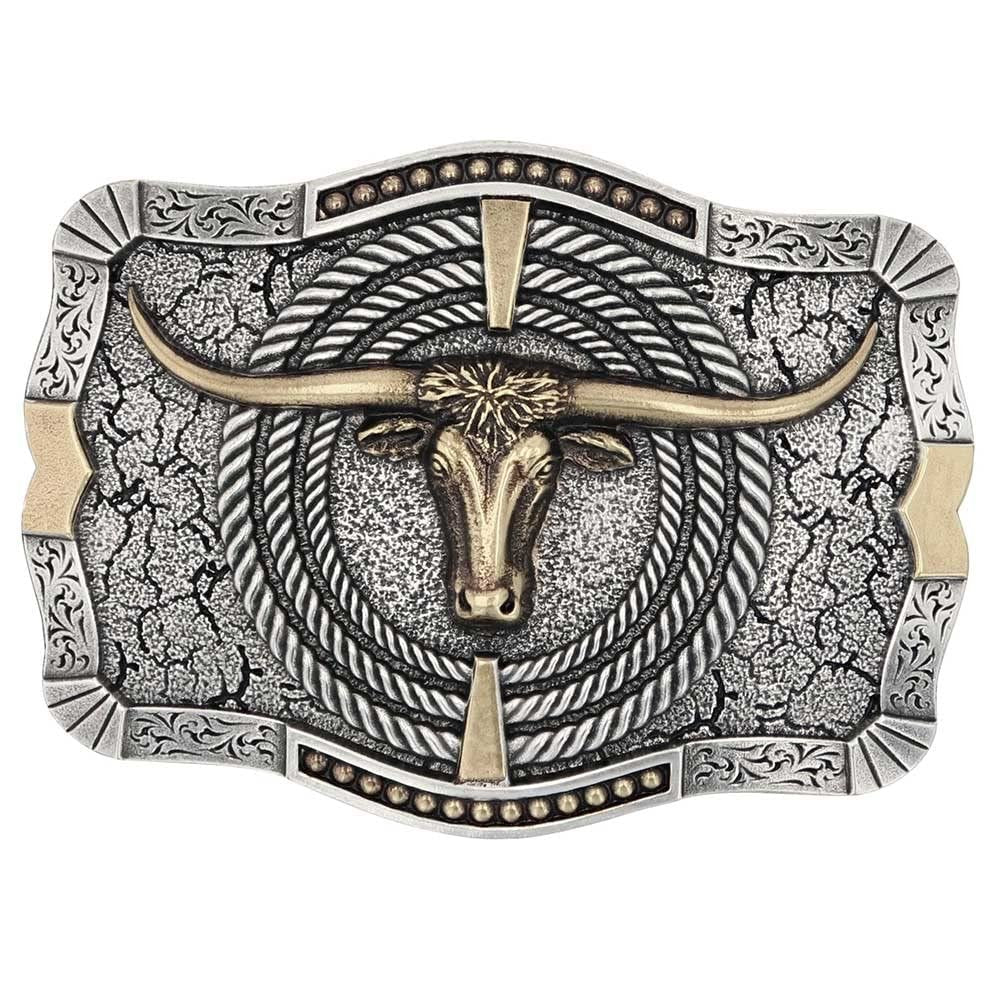 Montana Silversmiths Men's Ropin’ Ready Longhorn Attitude Buckle