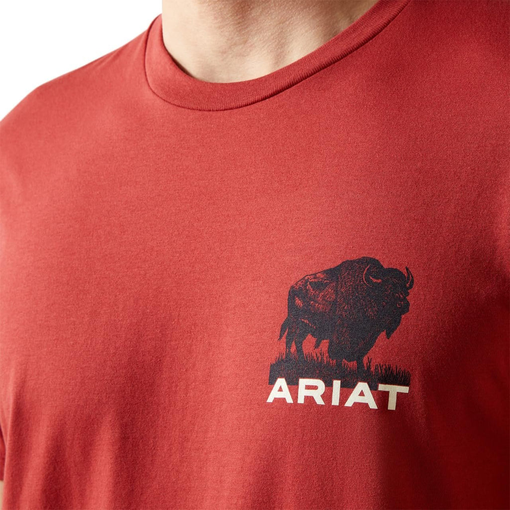 Ariat Men’s Buffalo Flag Graphic T-Shirt – Brick Red