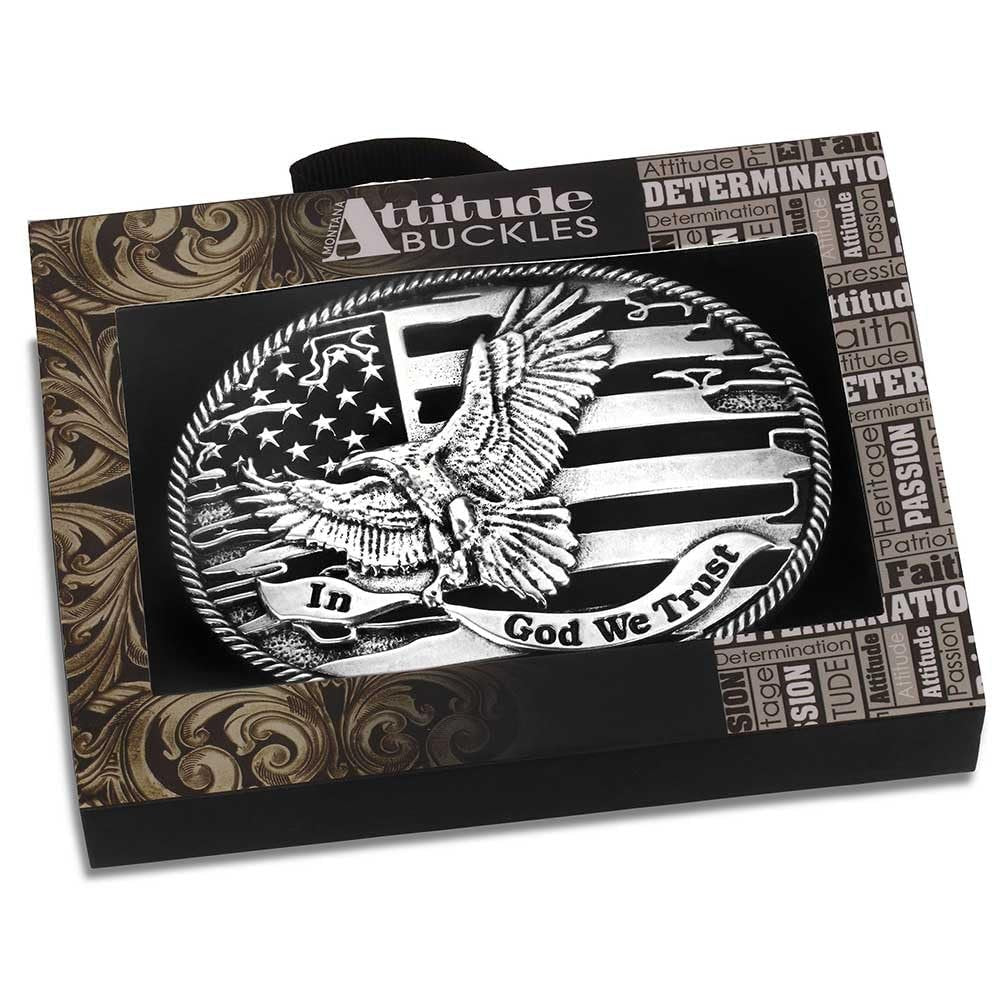 Montana Silversmiths Forged In Freedom American Flag Belt Buckle