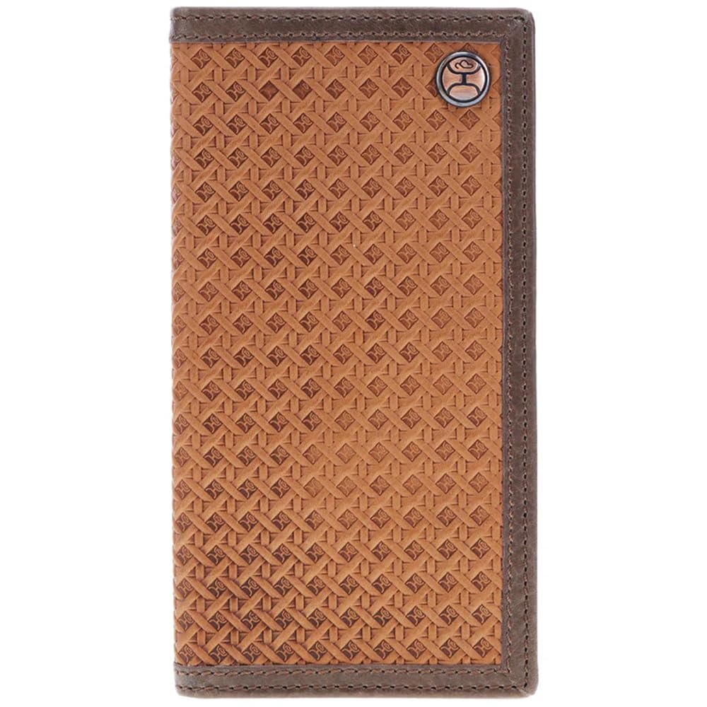 HOOEY "Hands Up Basketweave" Rodeo Wallet, Tan/Brown