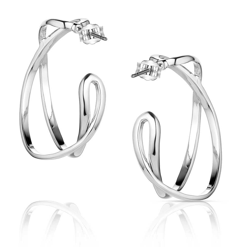 Montana Silversmiths Women's Daring Crossed Hoop Earrings